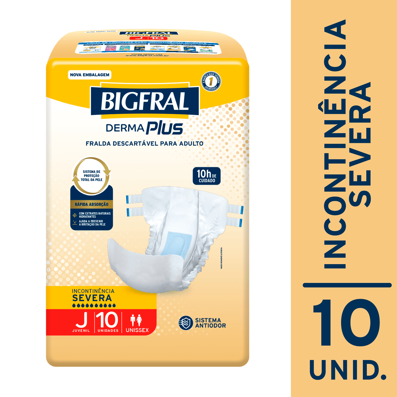 Fralda Bigfral Derma Plus Juvenil 10 Unidades