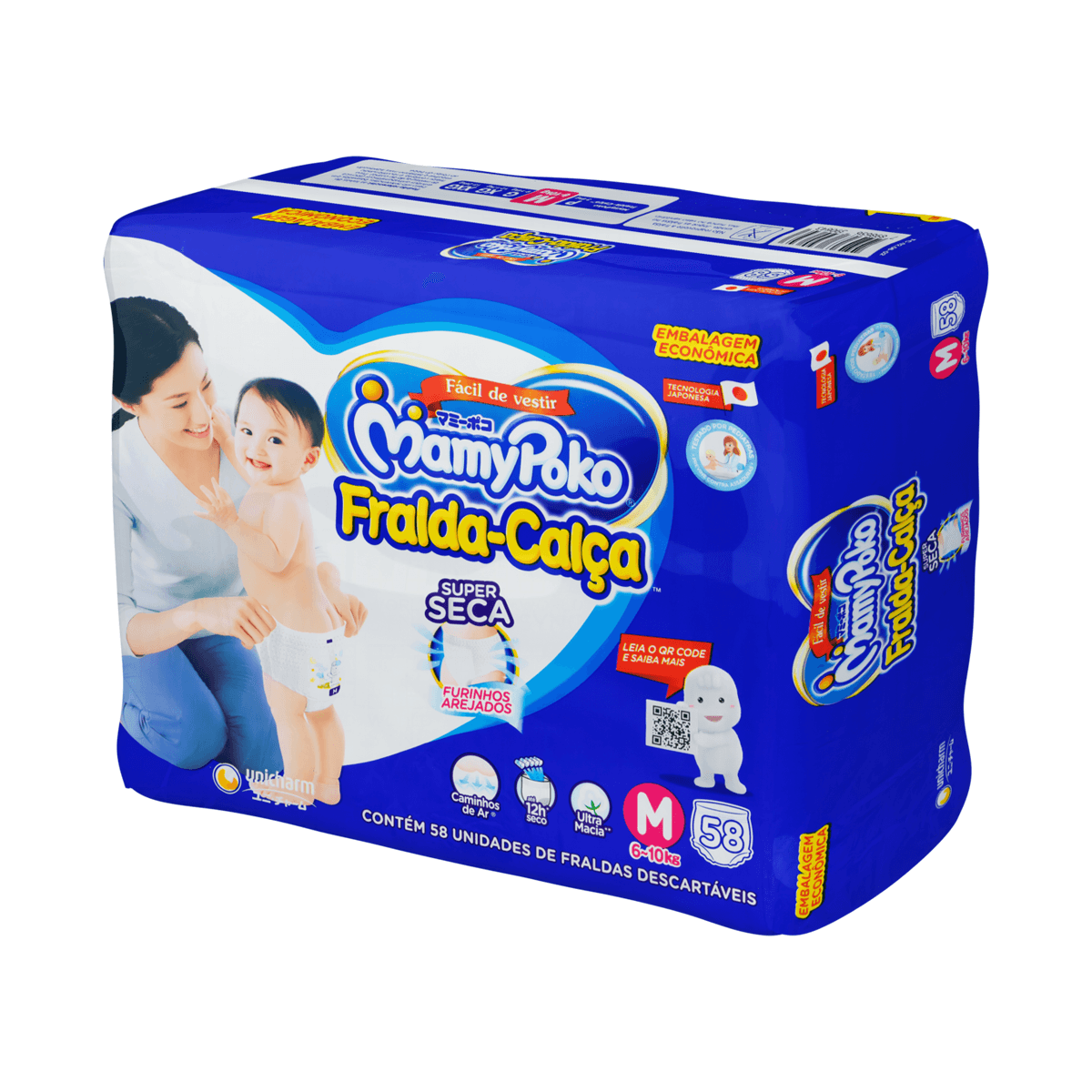 Fralda-Calça MamyPoko Super Seca M 58 Unidades