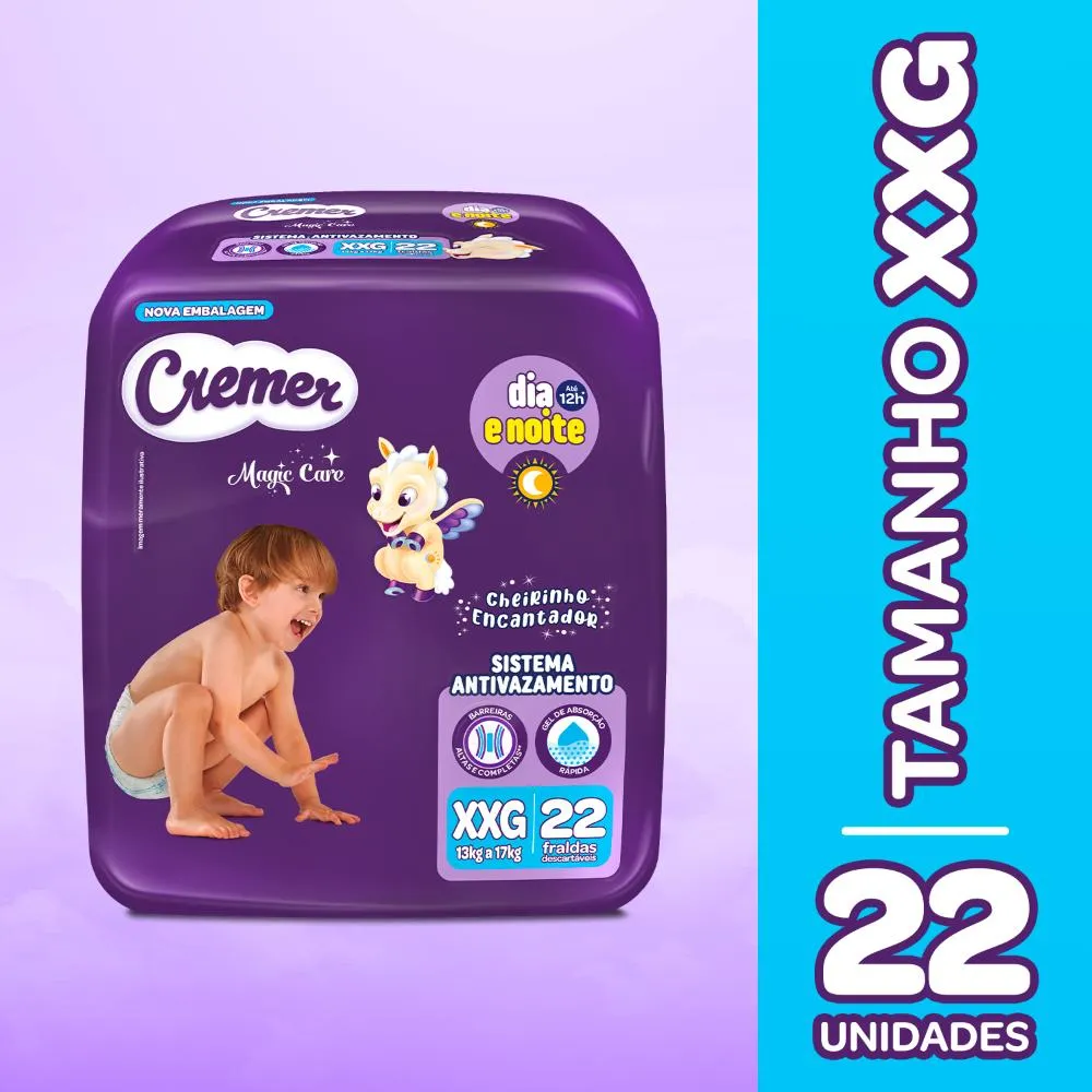 Fralda Cremer Econômica Tamanho XXG - 22 Unidades