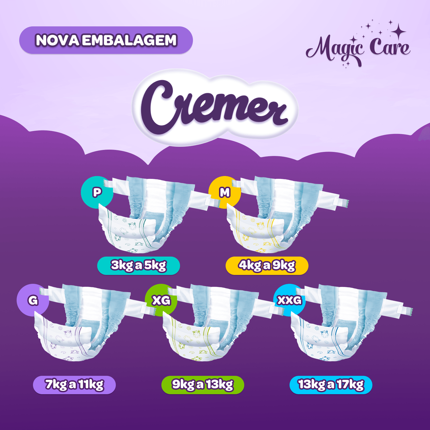 Fralda Cremer Magic Care Dia e Noite G 60 Unidades — foto 7