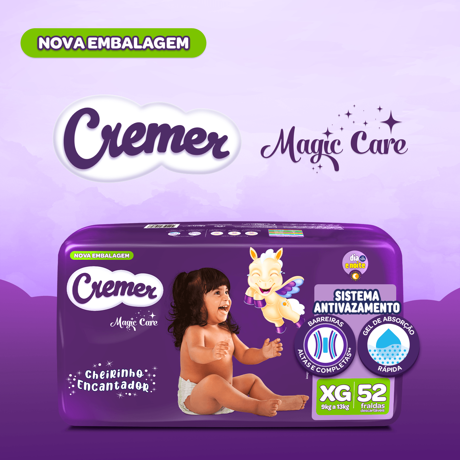 Fralda Cremer Magic Care Dia e Noite XG 52 Unidades — foto 4