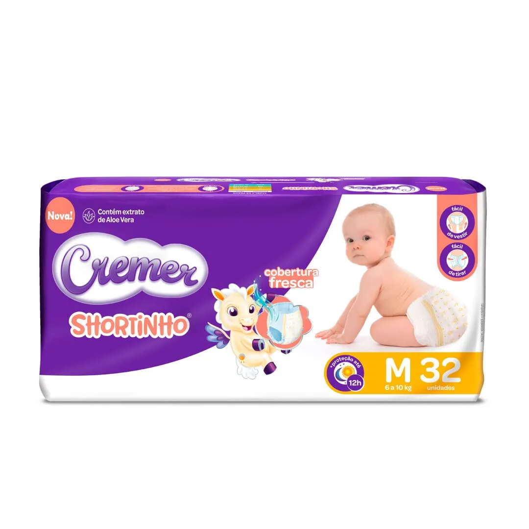 Fralda Cremer Shortinho M 32 Unidades