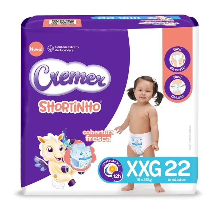 Fralda Cremer Shortinho XXG 22 Unidades