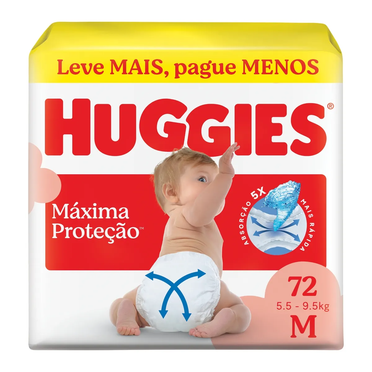 Fralda Descartável Huggies Máxima Proteção M 72 Unidades