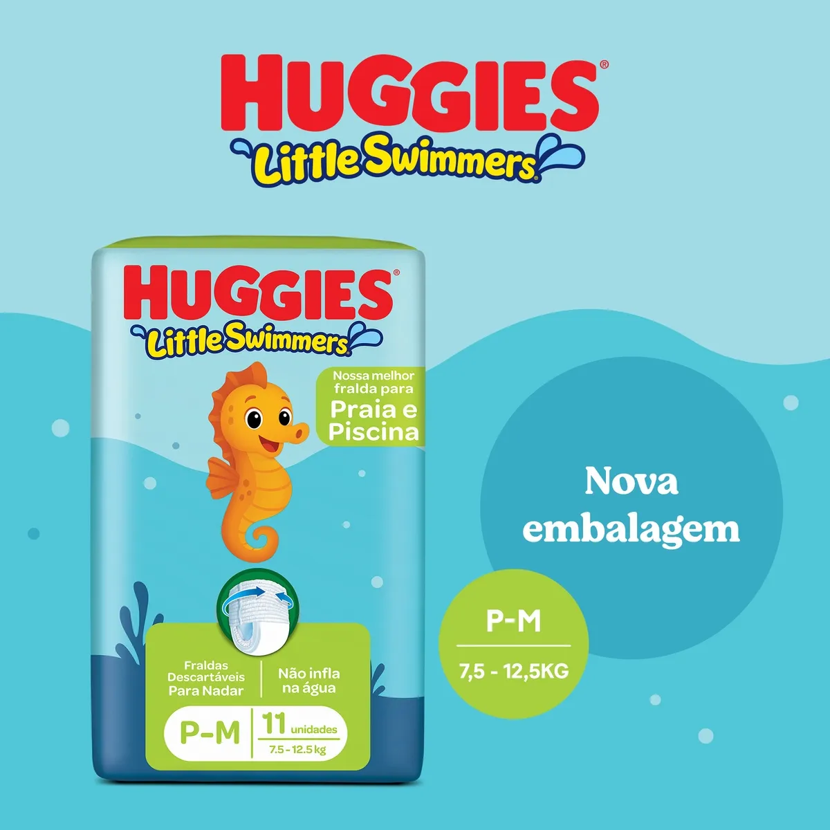 Fralda Huggies Little Swimmers P/M 11 Un — foto 2