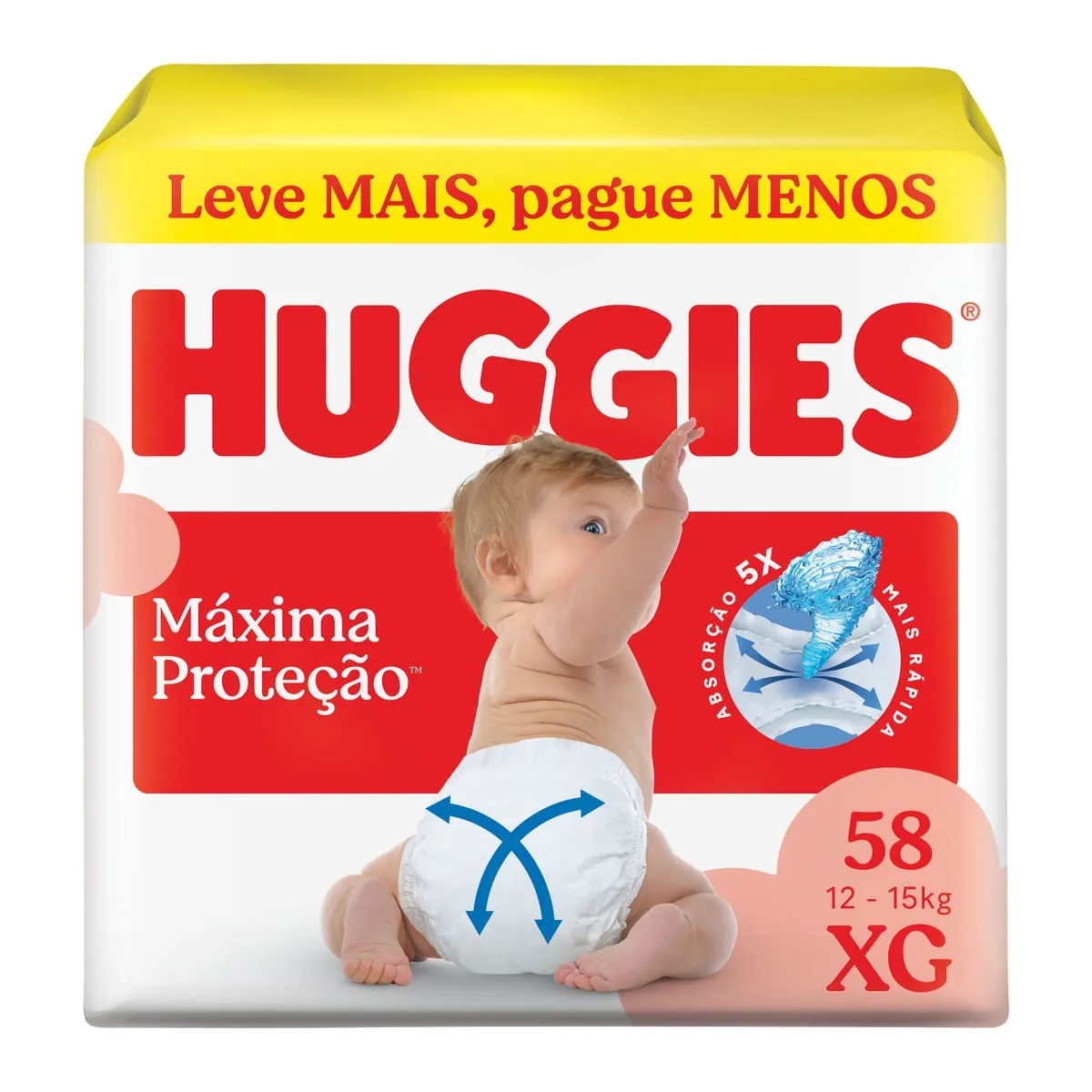 Fralda Huggies Máxima Proteção XG 58 Unidades