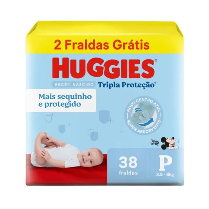 Fralda Huggies Tripla Proteção Meguinha (P) C/38 Unidades