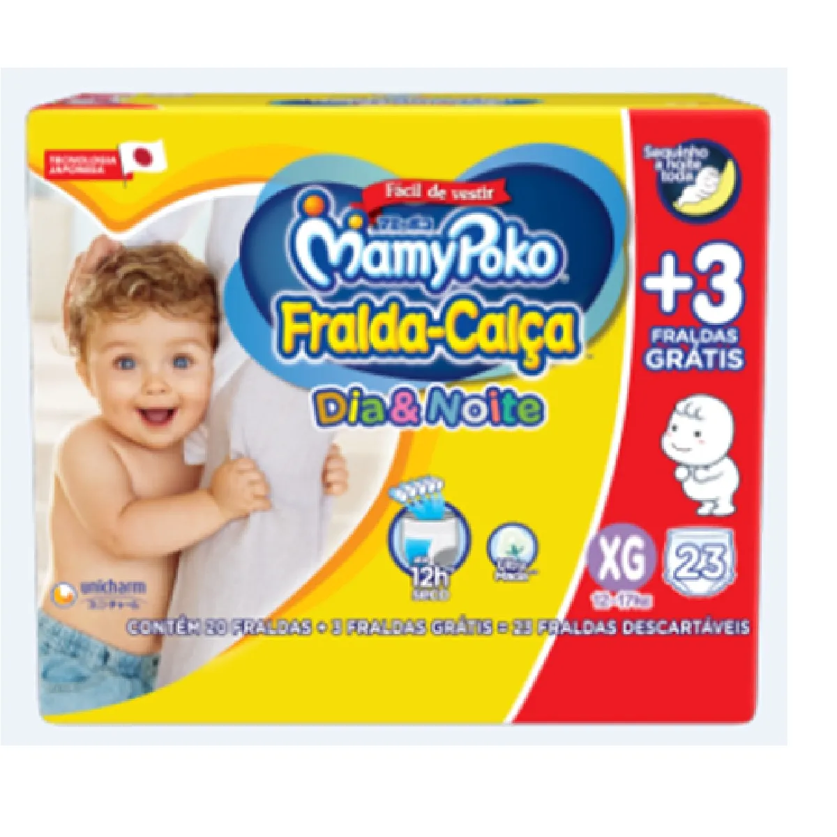 Fralda Mamypoko Calça Dia E Noite Tamanho Xg Com 20 Unidades + 3 Unidades Grátis