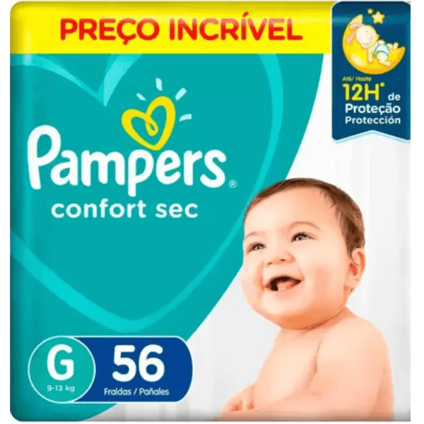 Fralda Pampers Confort Sec - 56 Unidades - Tamanho G