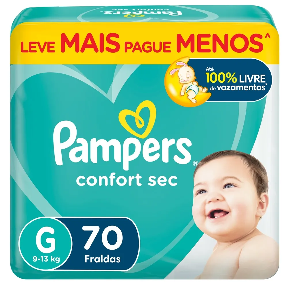 Fralda Pampers Confort Sec G Com 70 Unidades