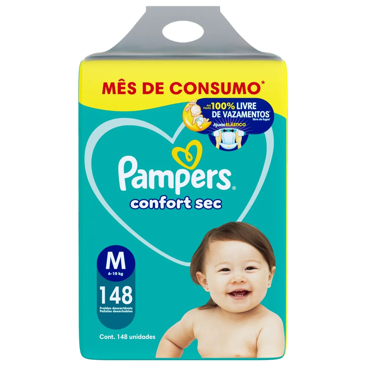 Fralda Pampers Confort Sec M 148 Unidades — foto 8