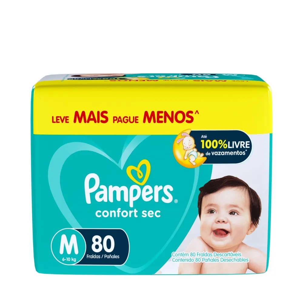 Fralda Pampers Confort Sec M 80 Unidades — foto 2