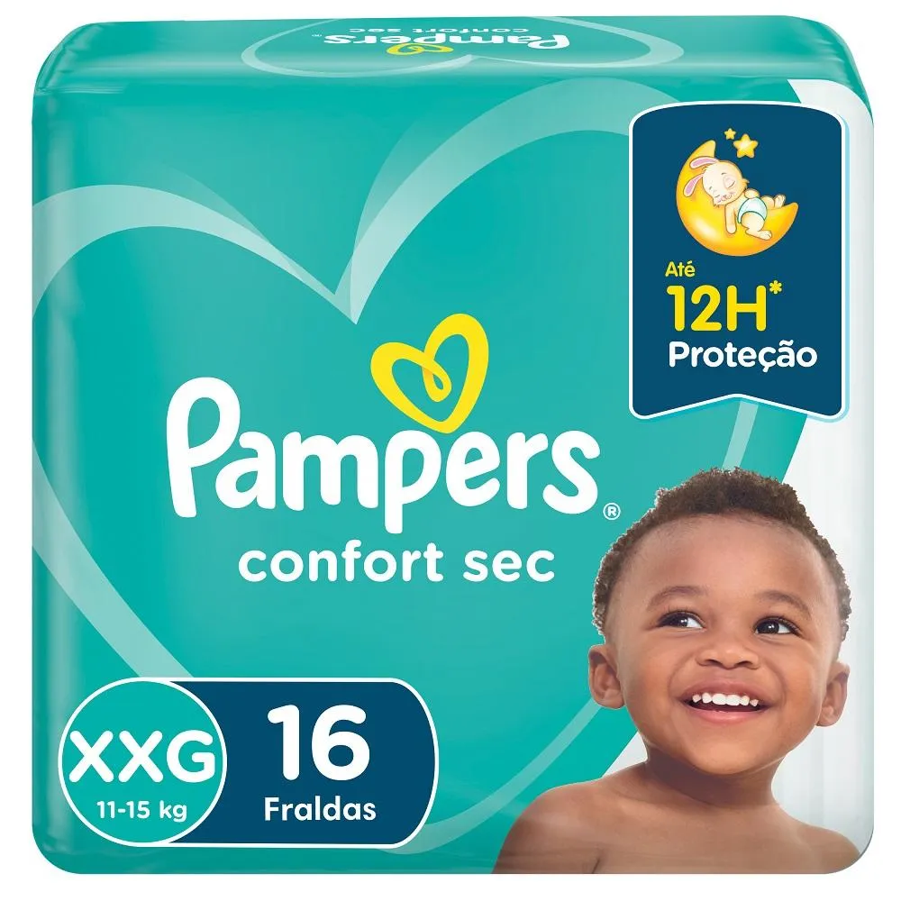 Fralda Pampers Confort Sec Pacotão Tamanho XXG - 16 Unidades