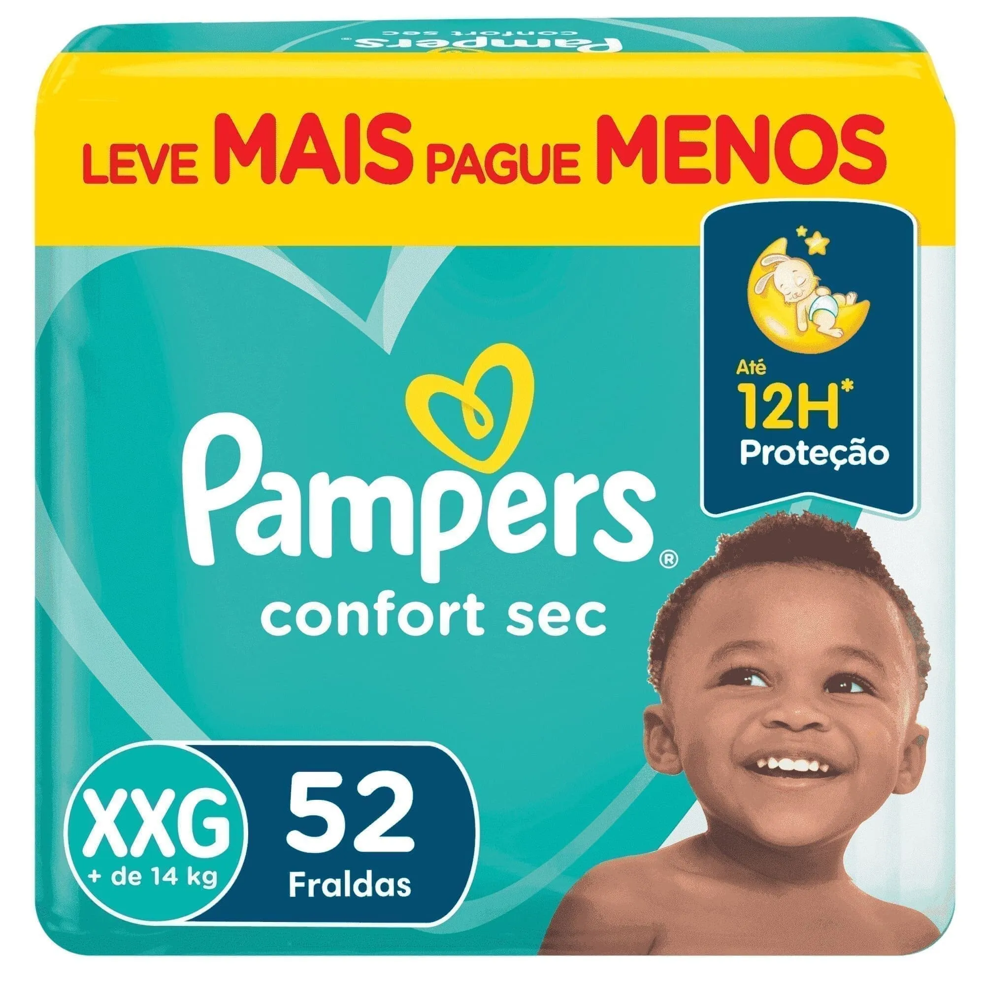 Fralda Pampers Confort Sec Tamanho Xxg Com 52 Unidades