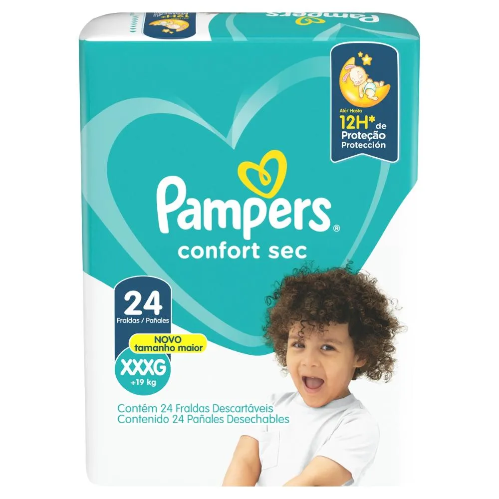 Fralda Pampers Confort Sec Tamanho XXXG - 24 Unidades — foto 2