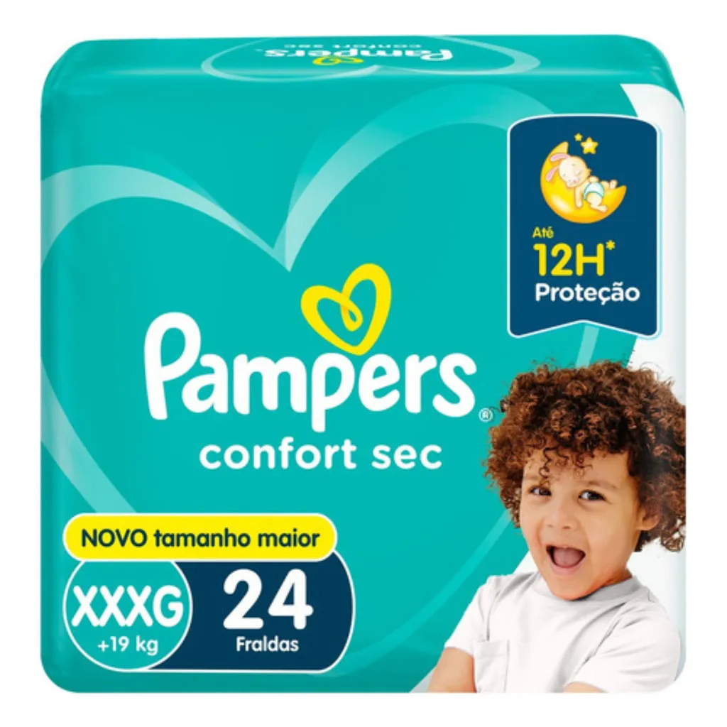 Fralda Pampers Confort Sec - Tamanho XXXG - 24 Unidades