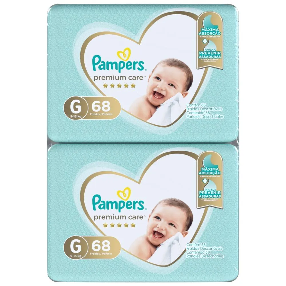 Fralda Pampers Premium Care Topíssima - G - 136 Unidades — foto 2