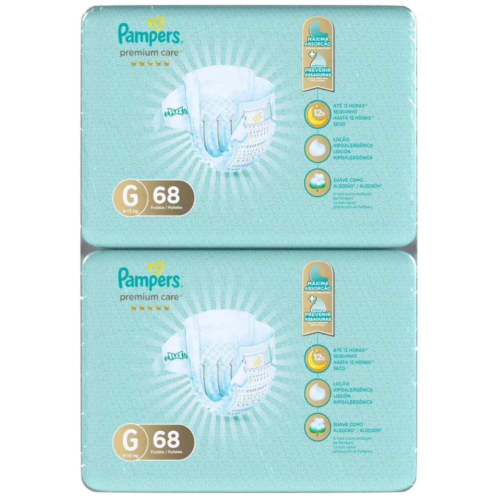 Fralda Pampers Premium Care Topíssima - G - 136 Unidades — foto 4