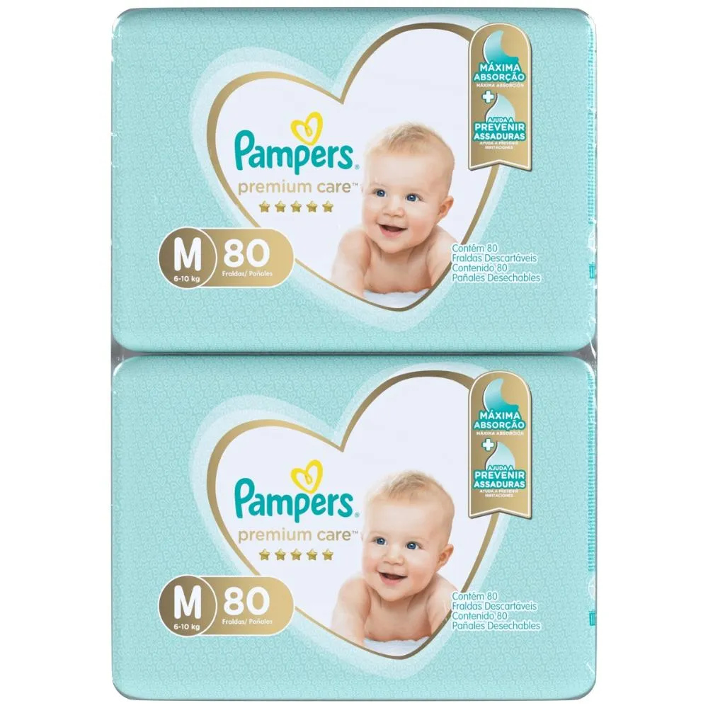 Fralda Pampers Premium Care Topíssima - M - 160 Unidades — foto 2