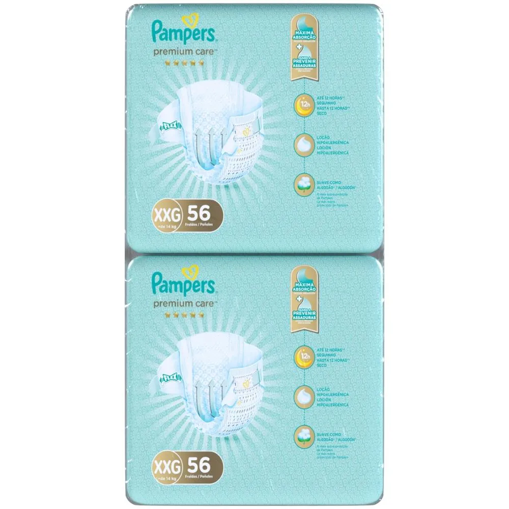 Fralda Pampers Premium Care Topíssima - XXG - 112 Unidades — foto 4