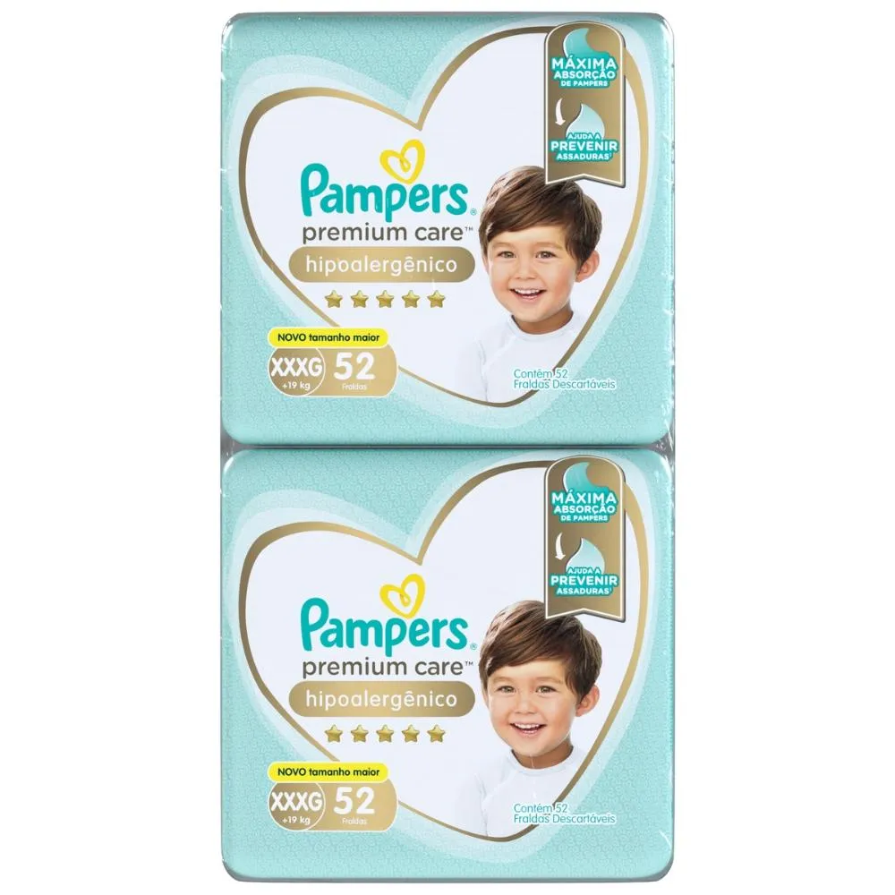 Fralda Pampers Premium Care Topíssima - XXXG - 104 Unidades — foto 2