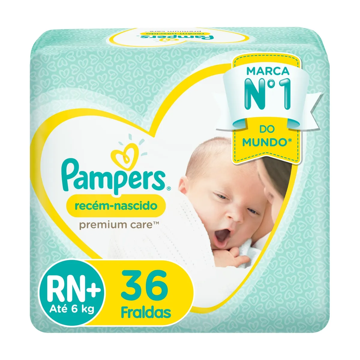 Fralda Pampers Recém-Nascido Premium Care RN+ 36 Unidades