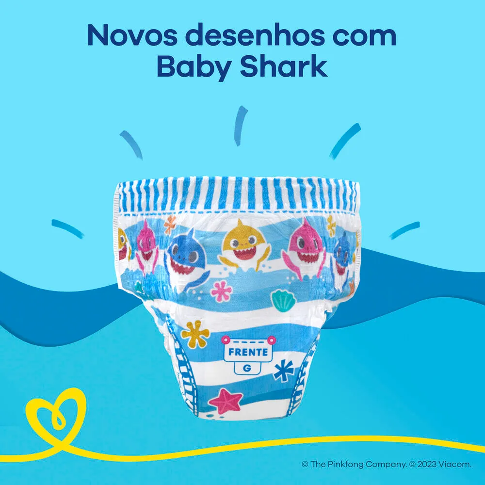 Fralda Pampers Splashers Baby Shark M/G 11 Unidades — foto 5