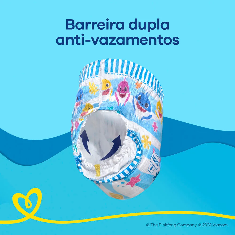 Fralda Pampers Splashers Baby Shark P/M 12 Unidades — foto 3