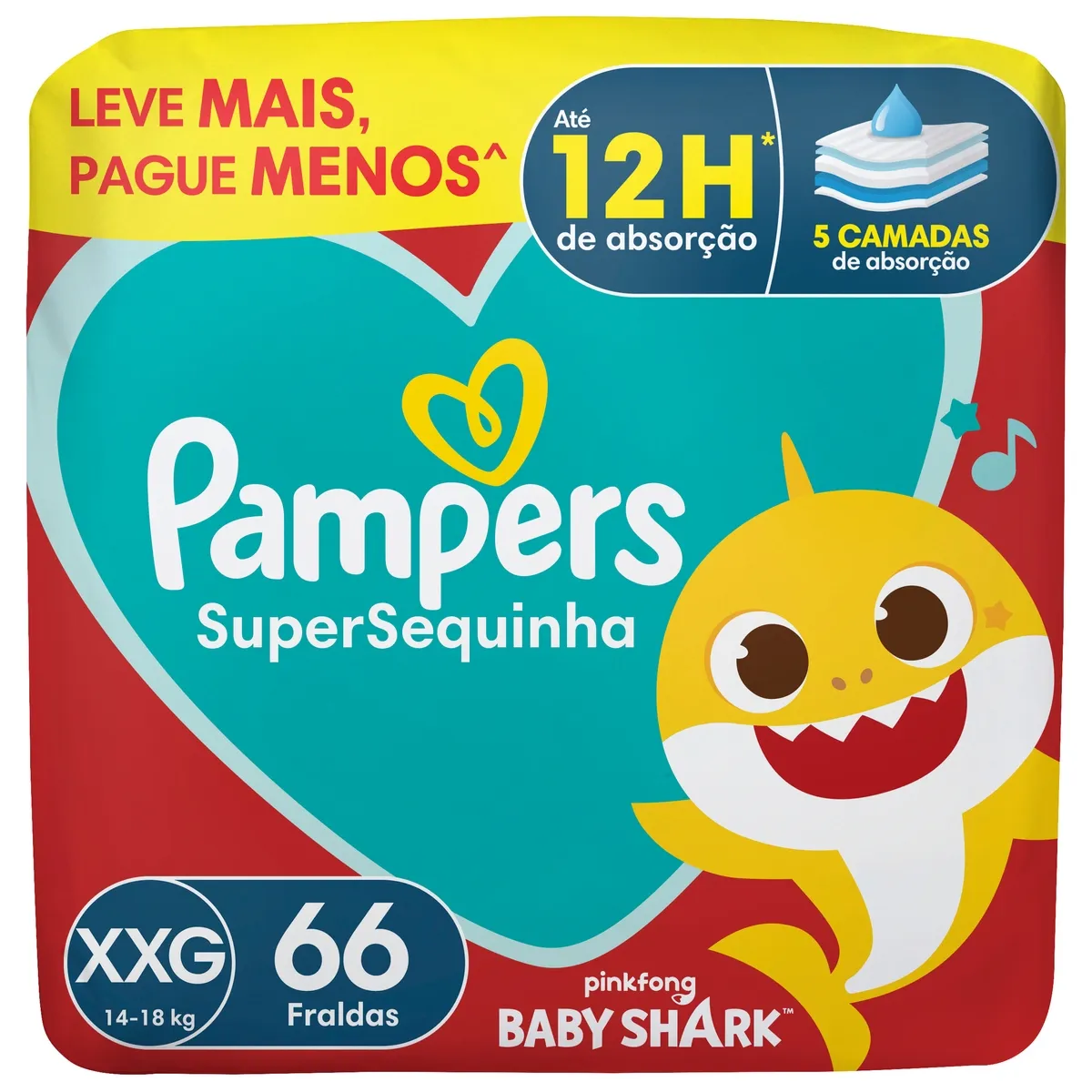 Fralda Pampers Super Sequinha XXG 66 Unidades