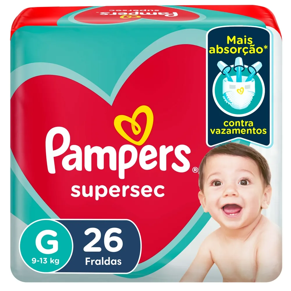 Fralda Pampers Supersec G 26 Unidades