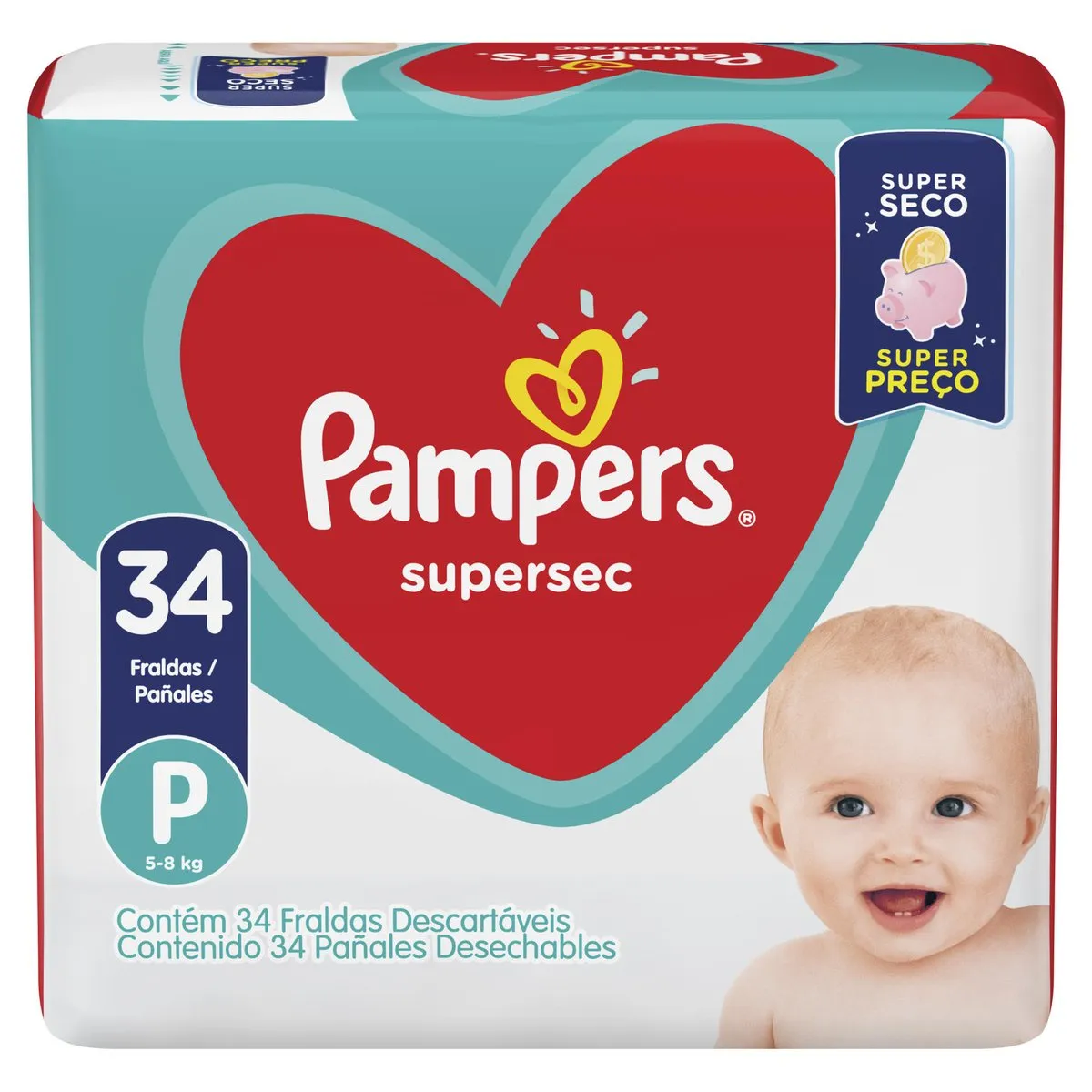Fralda Pampers Supersec P 34 Unidades — foto 3