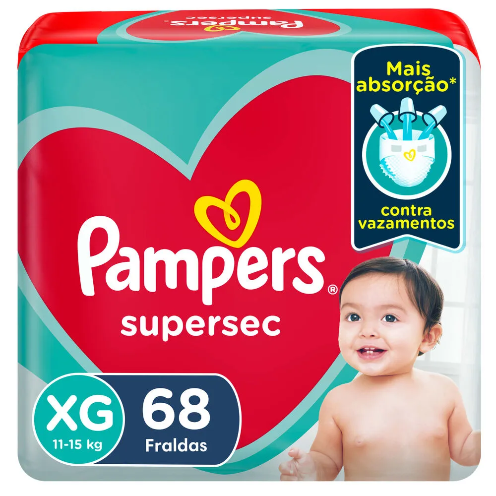 Fralda Pampers Supersec XG 68 Unidades