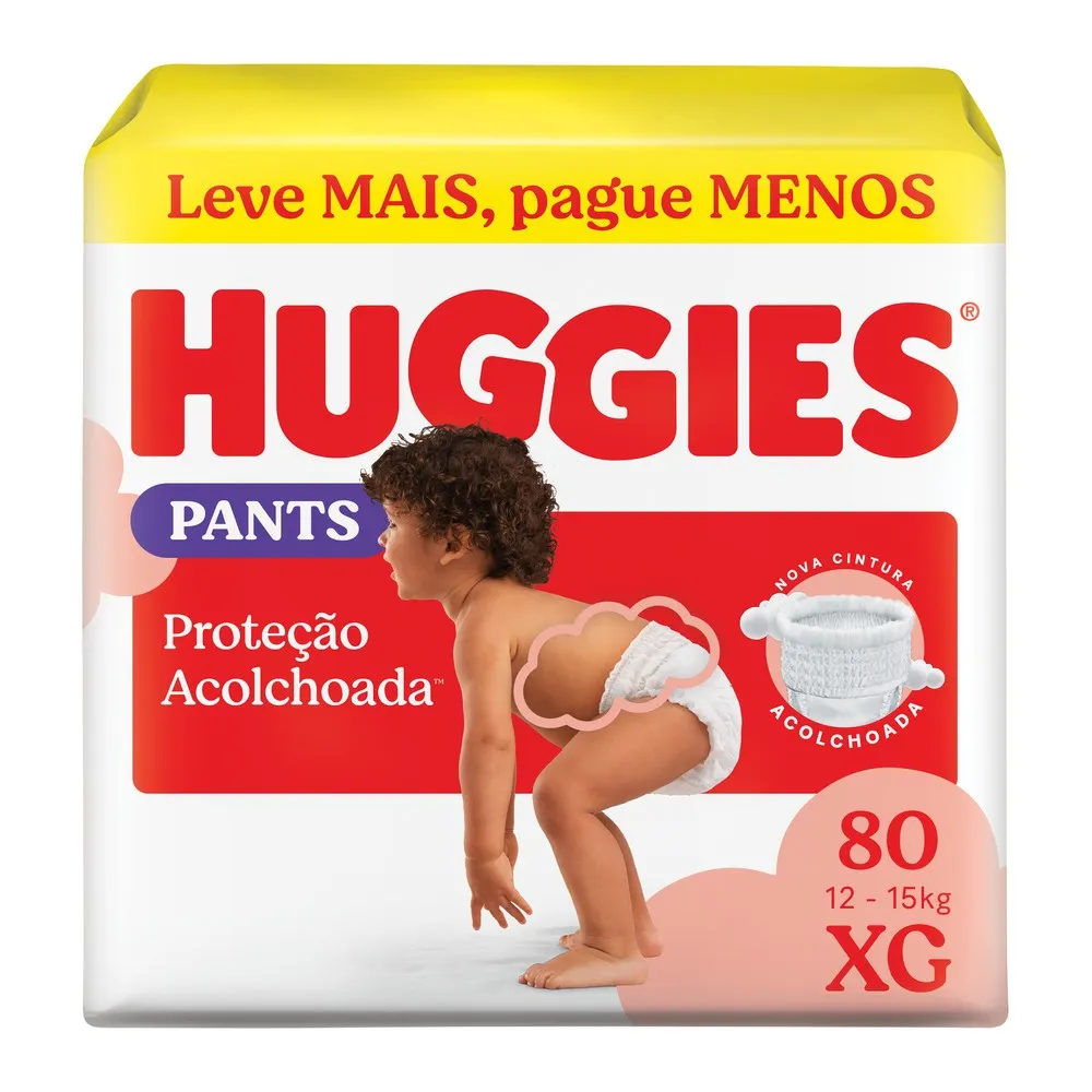 Fralda Pants Huggies Proteção Acolchoada XG 80 Unidades