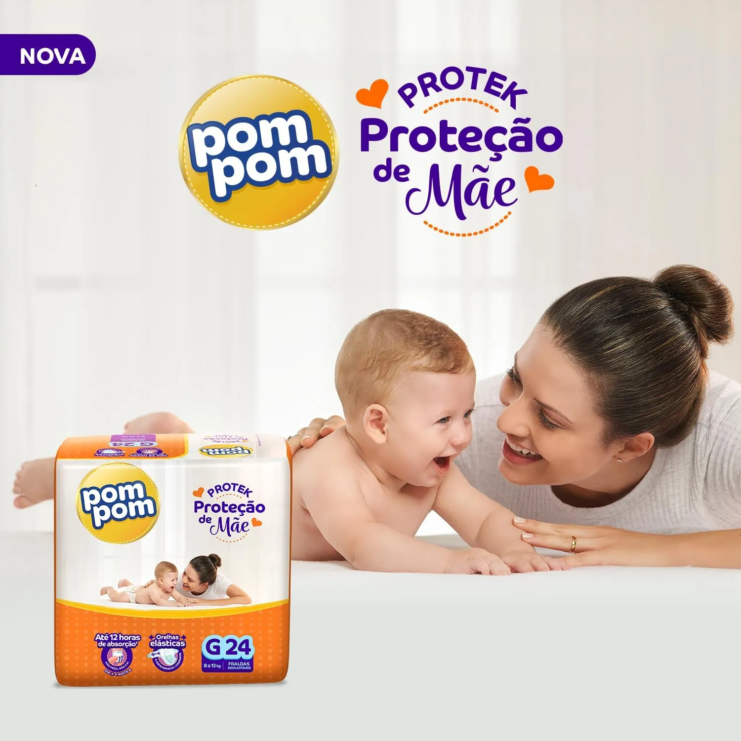 Fralda Pom Pom Protek Proteção de Mãe G 24 Unidades — foto 7
