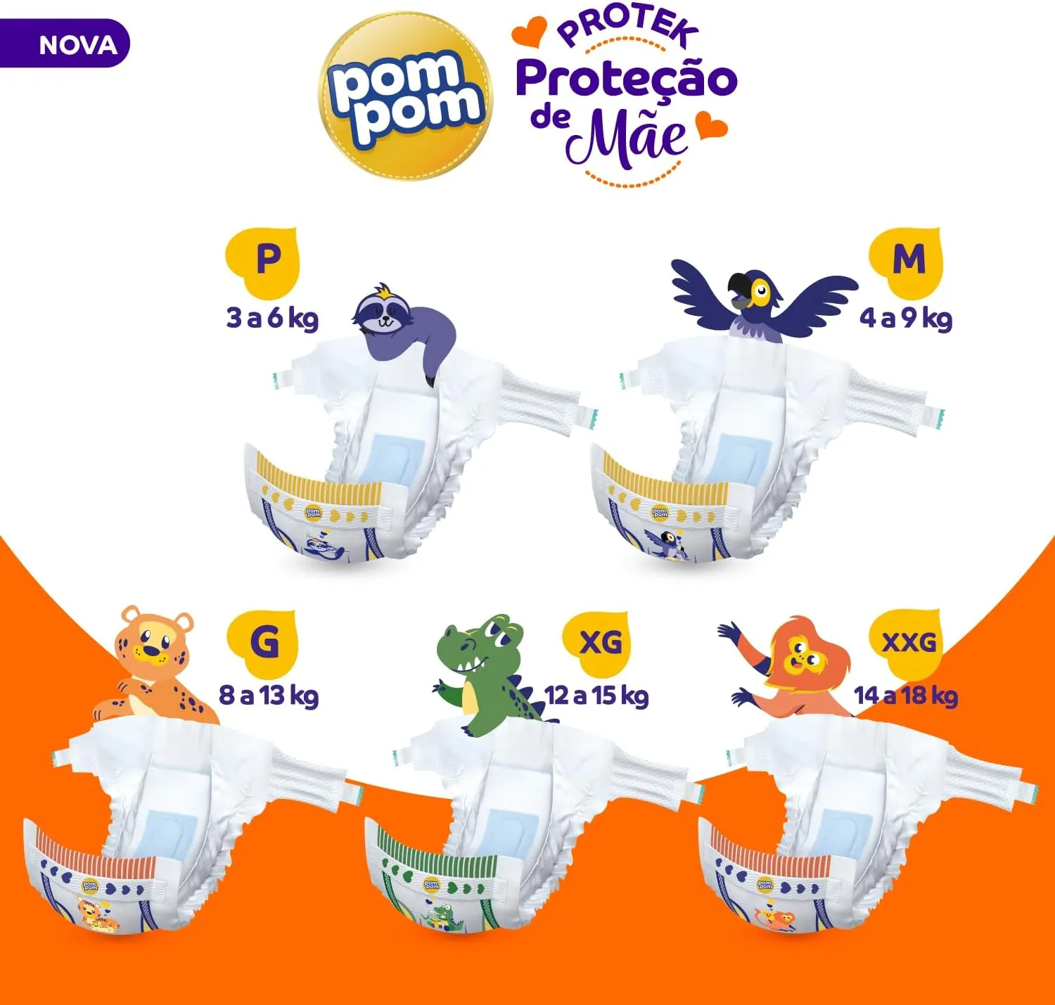 Fralda Pom Pom Protek Proteção de Mãe M 28 Unidades — foto 6