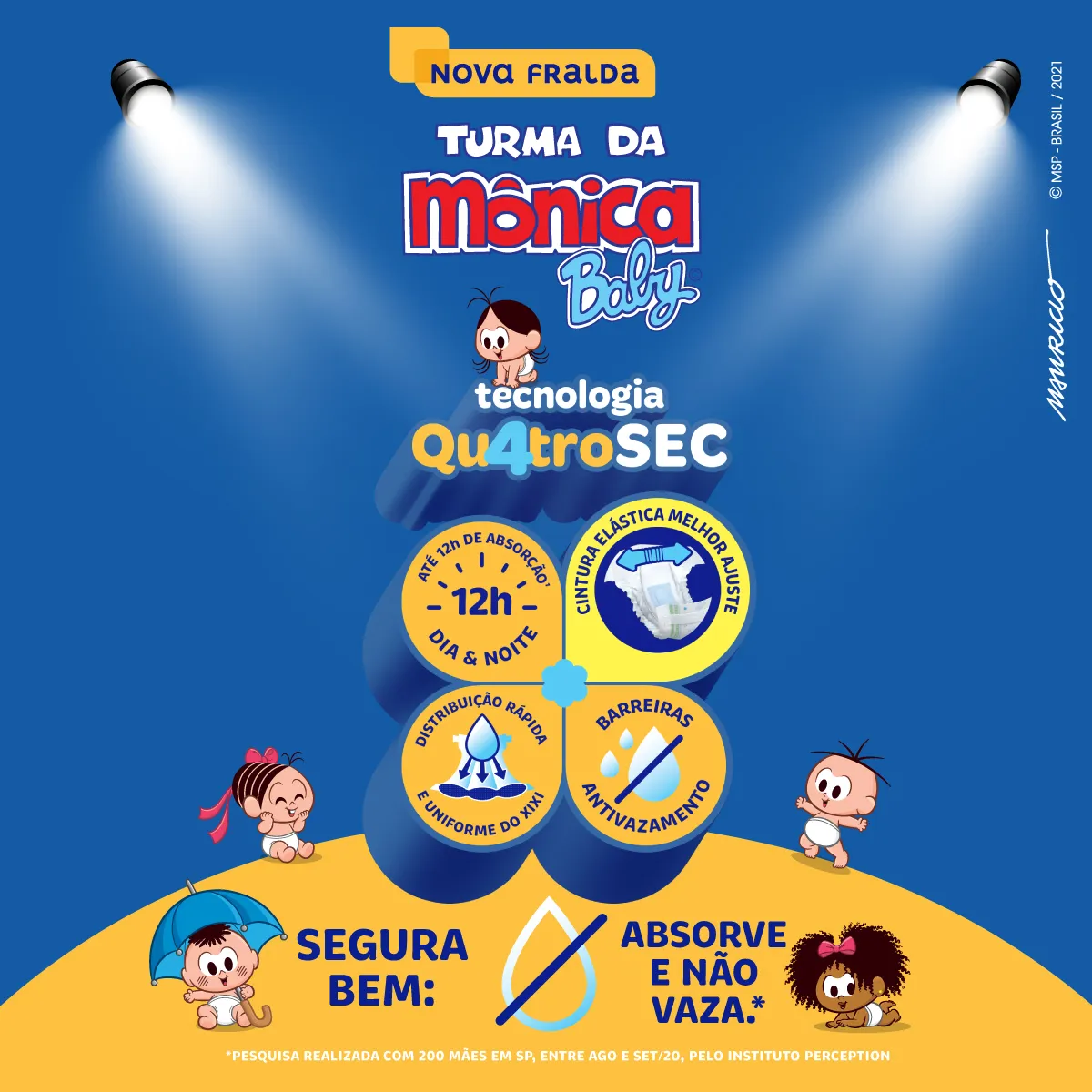 Fralda Turma da Mônica Baby Giga M 90 Unidades — foto 3