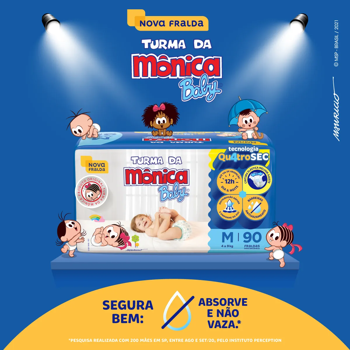Fralda Turma da Mônica Baby Giga M 90 Unidades — foto 2