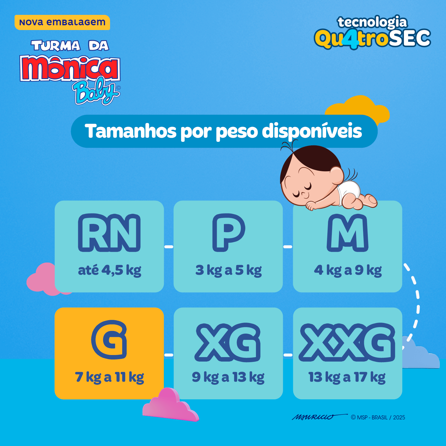 Fralda Turma da Mônica Baby Mega G 44 Unidades — foto 6