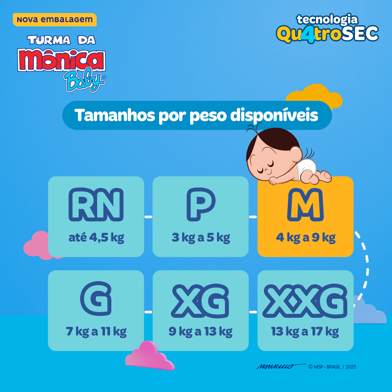 Fralda Turma da Mônica Baby Mega M 50 Unidades — foto 6