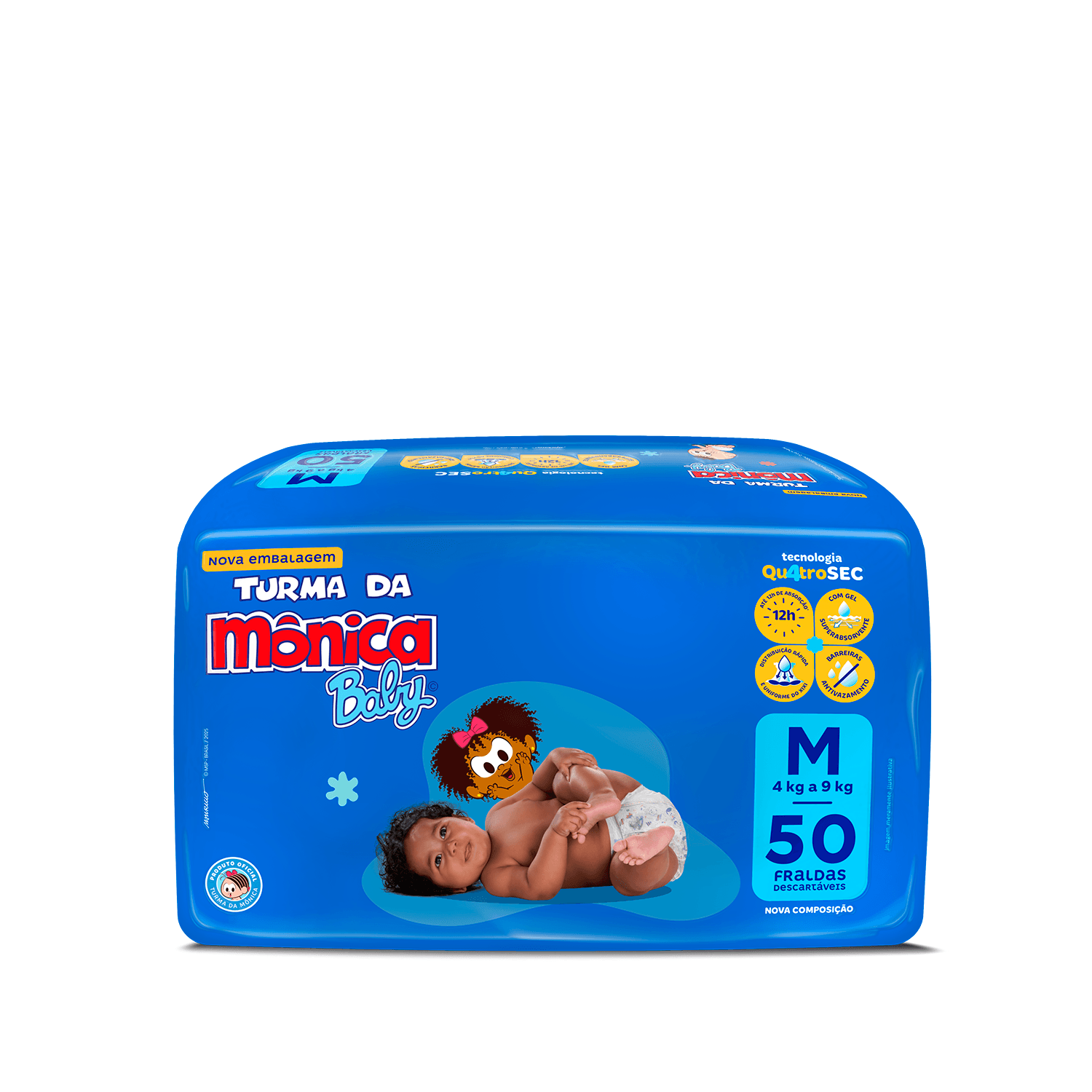 Fralda Turma da Mônica Baby Mega M 50 Unidades — foto 2