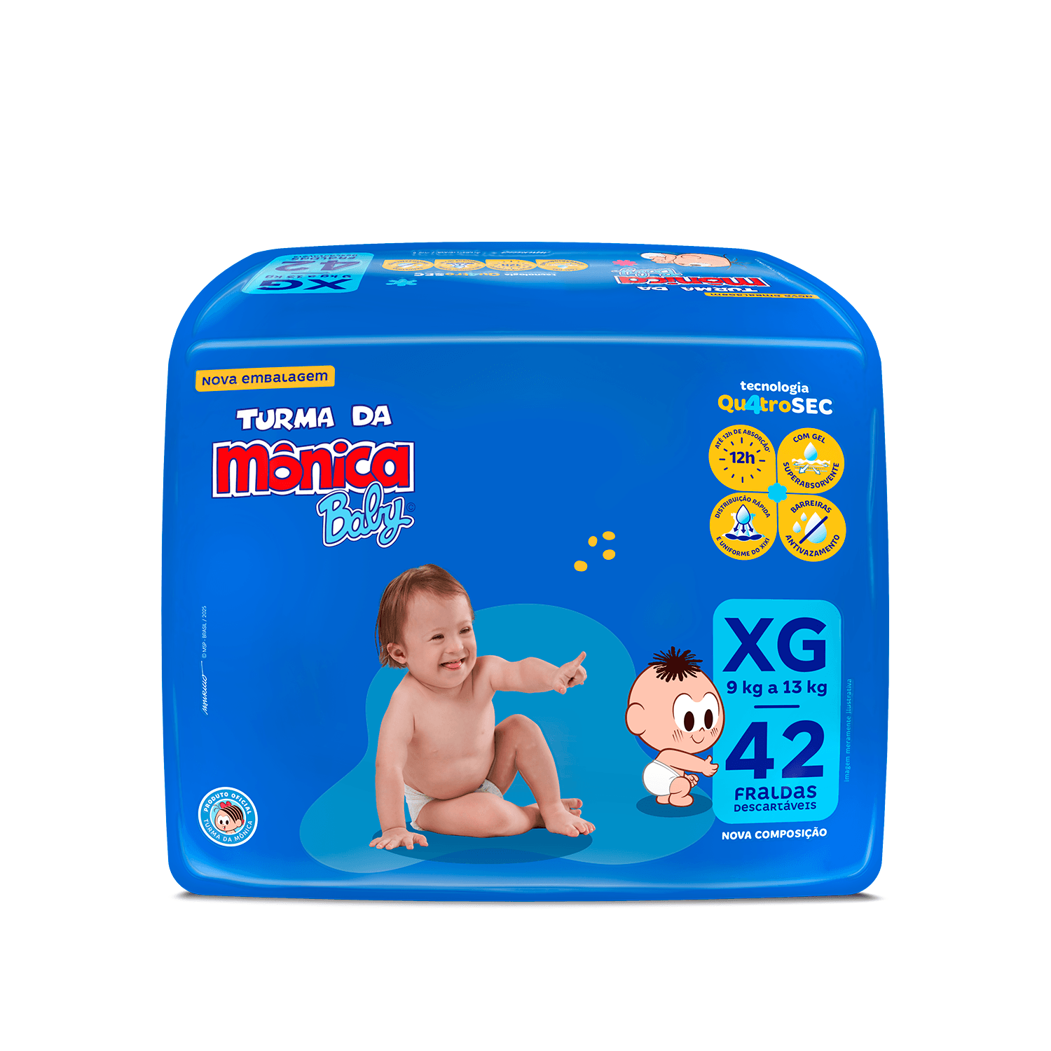 Fralda Turma da Mônica Baby Mega XG 42 Unidades — foto 2