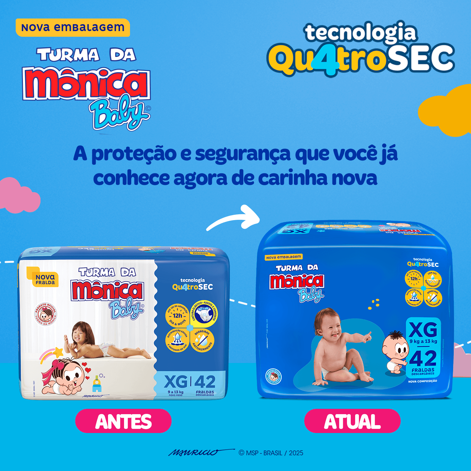 Fralda Turma da Mônica Baby Mega XG 42 Unidades — foto 3