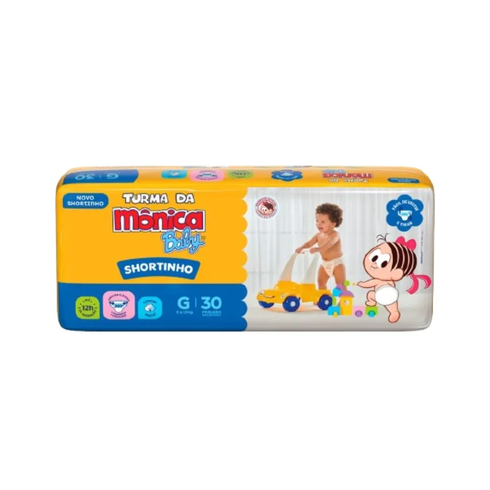 Fralda Turma da Mônica Baby Shortinho Jumbo G 30 Unidades — foto 2