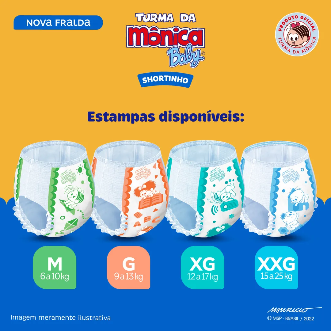 Fralda Turma da Mônica Baby Shortinho Jumbo G 30 Unidades — foto 5
