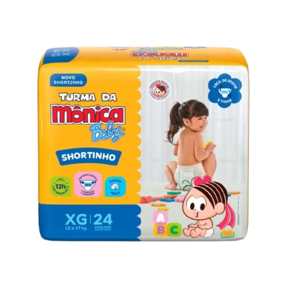 Fralda Turma da Mônica Baby Shortinho Jumbo XG 24 Unidades — foto 2
