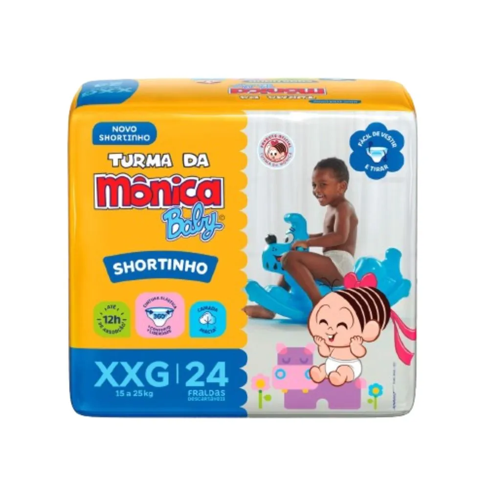 Fralda Turma da Mônica Baby Shortinho Jumbo XXG 24 Unidades — foto 2