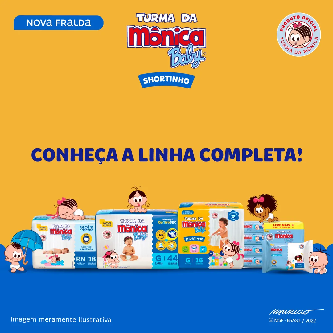 Fralda Turma da Mônica Baby Shortinho Jumbo XXG 24 Unidades — foto 6