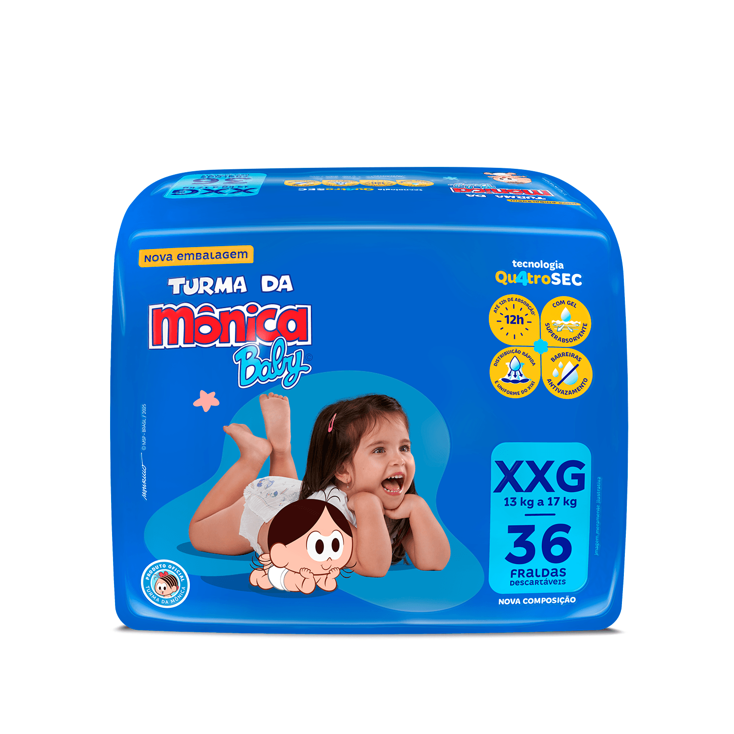Fralda Turma da Mônica Baby XXG 36 Unidades — foto 2
