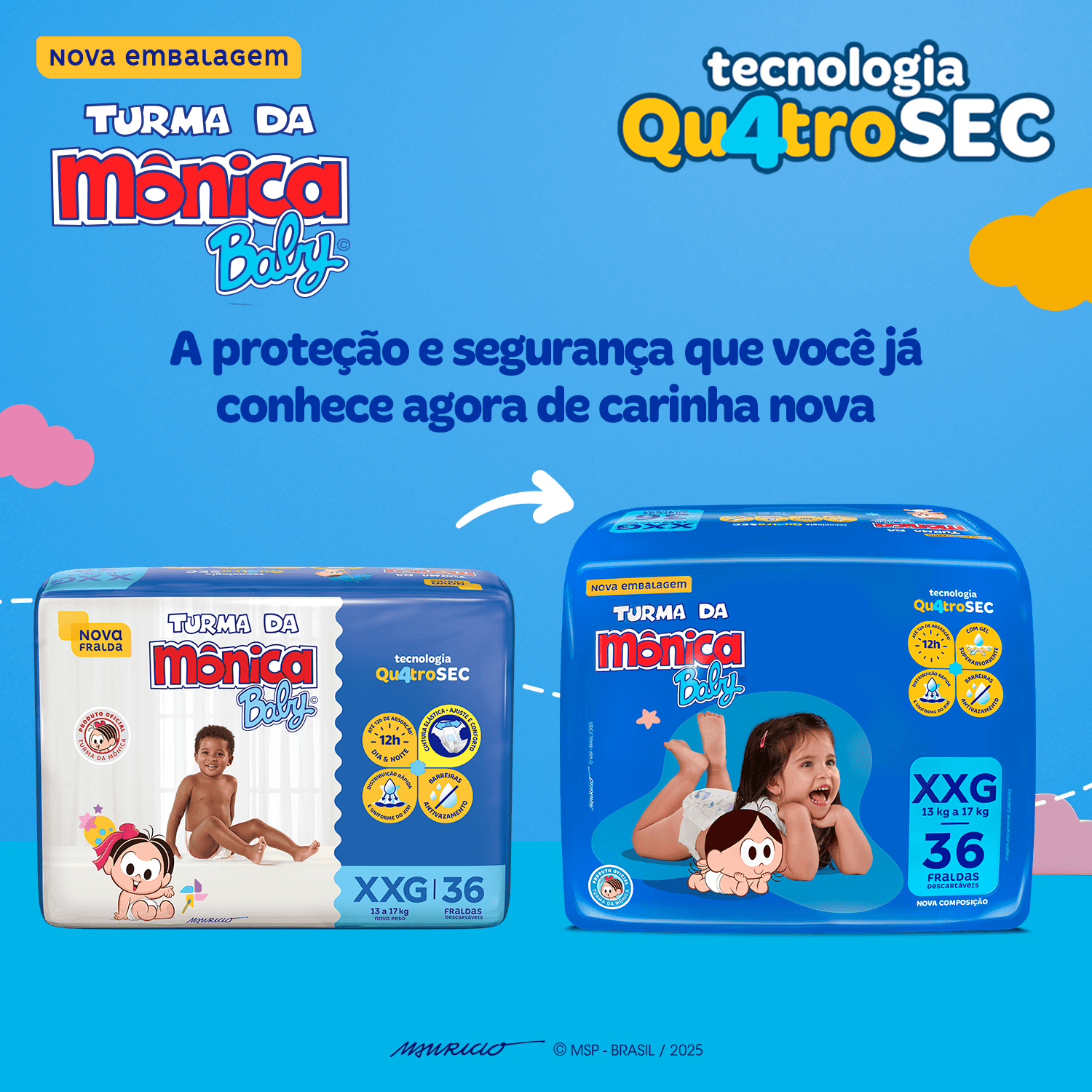 Fralda Turma da Mônica Baby XXG 36 Unidades — foto 3
