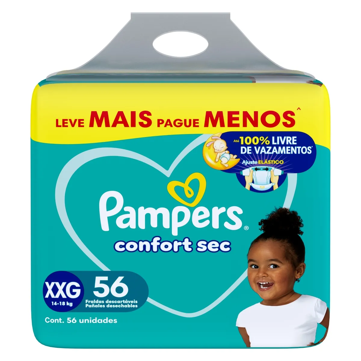 Fraldas Pampers Confort Sec XXG 56 Unidades — foto 8